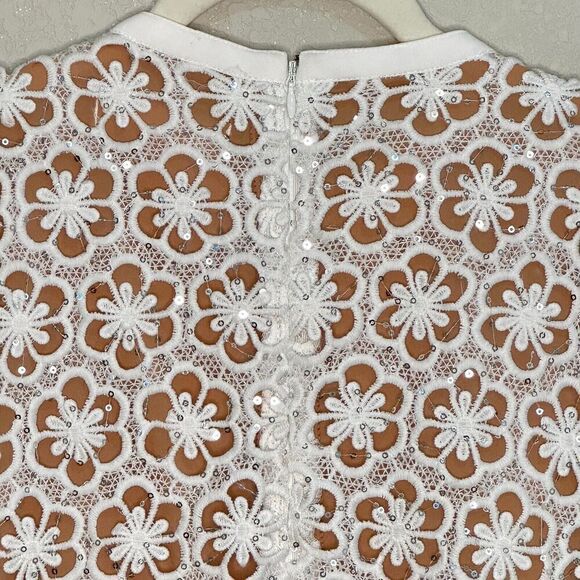 MICHAEL Michael Kors Sequined Floral Lace Mini Dress Size Small - Picture 12 of 13